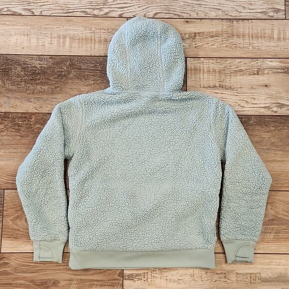 ATHLETA GIRL Super Cute Mint Blue Sherpa Pullover Hoodie Girls 12 - Picture 6 of 8